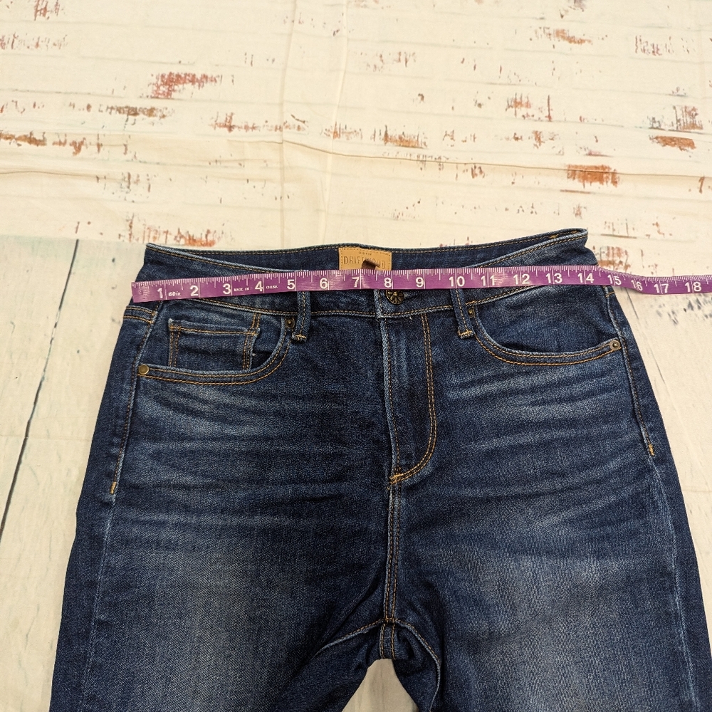 DRIFTWOOD Blue Flare Wide Leg Jeans with Worn-In Look - Picture 3 of 6